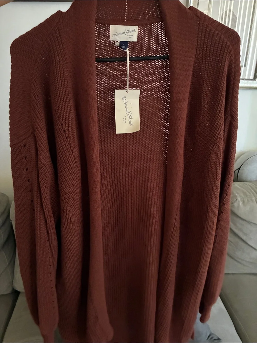 Universal Thread Open-Front Cardigan - Rust - Picture 6 of 7
